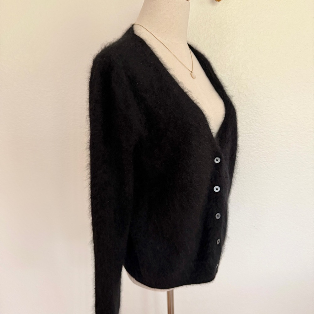 🖤 VS Cashmere Fuzzy Knit Black Cardigan Sweater - Picture 6 of 16